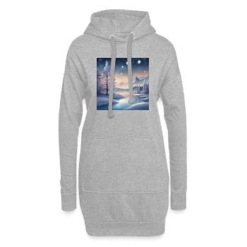 Winterlandschaft Fantasy - Hoodie-Kleid - Grau meliert - Vorne