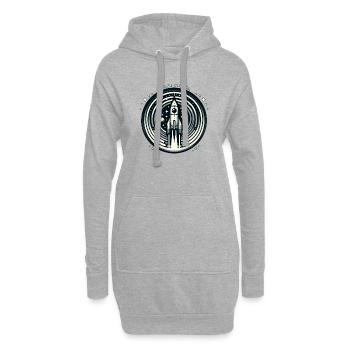 Vintage Kosmische Reise - Hoodie-Kleid - Grau meliert - Vorne