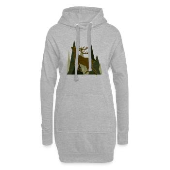 Hirsch - Hoodie-Kleid - Grau meliert - Vorne