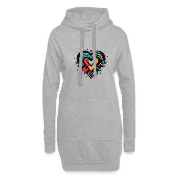 Coeur moderne - Sweat-shirt à capuche long Femme - gris chiné - Devant