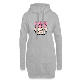 Laugh More, Worry Less (version femme) - Sweat-shirt à capuche long Femme - gris chiné - Devant
