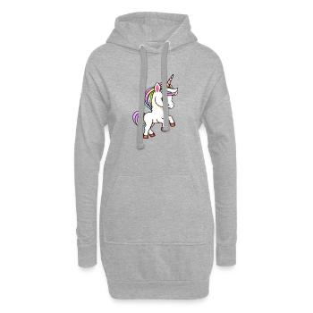 Einhorn Fabeltier Einhörner Mädchen - Hoodie-Kleid - Grau meliert - Vorne