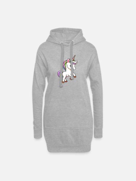 Einhorn Fabeltier Einhörner Mädchen - Hoodie-Kleid - Grau meliert