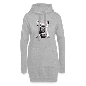 Bouledogue Chiens Propriétaire De Chien Propriétaire De Chien - Sweat-shirt à capuche long Femme - gris chiné - Devant