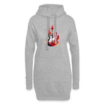 Gitarre Zupfinstrument Gitarrist Musikinstrument - Hoodie-Kleid - Grau meliert - Vorne