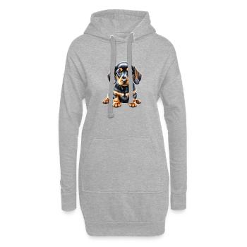 Propriétaire de chien, Chien teckel, Chiot teckel, Chiens - Sweat-shirt à capuche long Femme - gris chiné - Devant