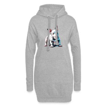 Bullterrier Hunde Bulldogge Hund Hundebesitzer - Hoodie-Kleid - Grau meliert - Vorne