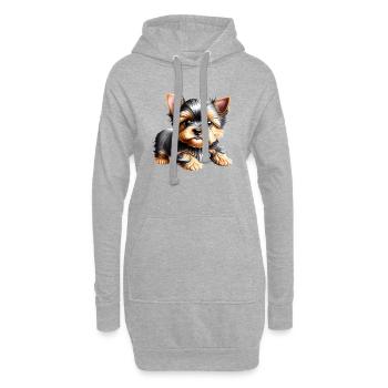Yorkshire Terrier chiot chien propriétaire de chien - Sweat-shirt à capuche long Femme - gris chiné - Devant