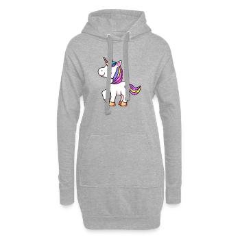 Einhorn Fabeltier Mädchen Einhörner - Hoodie-Kleid - Grau meliert - Vorne