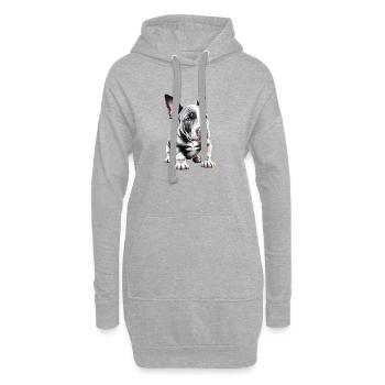 Bullterrier Hund Hunde Bulldogge Hundebesitzer - Hoodie-Kleid - Grau meliert - Vorne