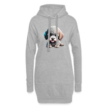 Pudel Hundehalter Pudelwelpe Hundewelpe Hundeliebe - Hoodie-Kleid - Grau meliert - Vorne
