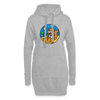 Eichhörnchen trinken Saft - Hoodie-Kleid - Grau meliert - Vorne
