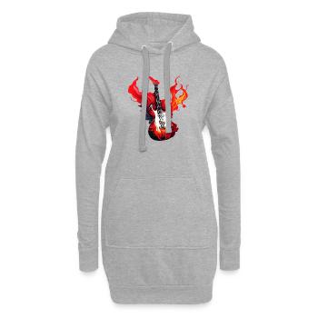 Gitarre Musikinstrument Zupfinstrument Gitarrist - Hoodie-Kleid - Grau meliert - Vorne