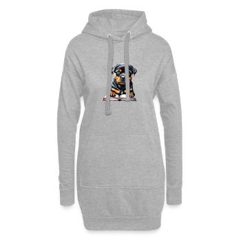 Rottweiler Hund Buch lesen Rottweilerwelpe Hunde - Hoodie-Kleid - Grau meliert - Vorne
