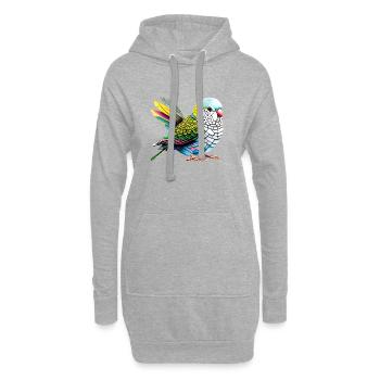 Calopsitte Perruche Oiseau Propriétaire d’oiseau - Sweat-shirt à capuche long Femme - gris chiné - Devant
