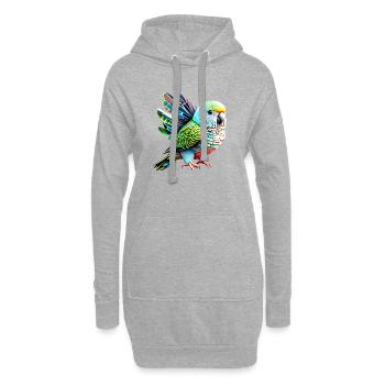 Perruche Bird Propriétaire d’oiseau Calopsitte - Sweat-shirt à capuche long Femme - gris chiné - Devant