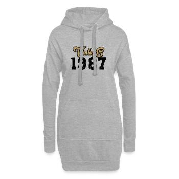 Millésime 1987 - Sweat-shirt à capuche long Femme - gris chiné - Devant