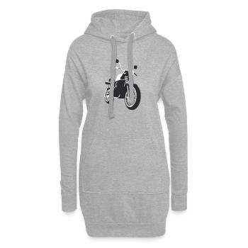 Moto Motocross Motard Motard Fan de Moto - Sweat-shirt à capuche long Femme - gris chiné - Devant