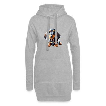 Teckel, Chien, Chiens, Propriétaire De Chien, Chiot Teckel - Sweat-shirt à capuche long Femme - gris chiné - Devant