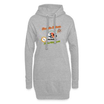 Inselcamper Logo Los die Leinen ab ins Wohnmobil - Hoodie-Kleid - Grau meliert - Vorne