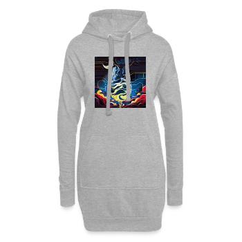 Ein Schluck der Nacht (Artwork Collection) - Hoodie-Kleid - Grau meliert - Vorne