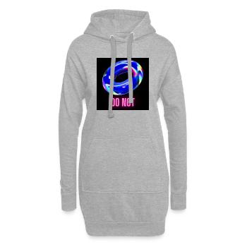 Do Not - leckerer blauer Donut - Hoodie-Kleid - Grau meliert - Vorne