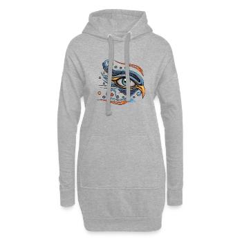 Symbole de l’œil d’Horus - Sweat-shirt à capuche long Femme - gris chiné - Devant