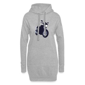 Motorradfan Motorrad Motorcross Motorradfahrer - Hoodie-Kleid - Grau meliert - Vorne