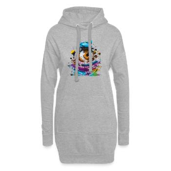 Graffiti Street Art Spray pochoir Vintage rétro - Sweat-shirt à capuche long Femme - gris chiné - Devant