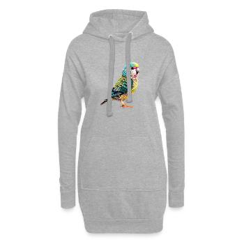 Perruche Oiseau Calopsitte Propriétaire d’oiseau - Sweat-shirt à capuche long Femme - gris chiné - Devant