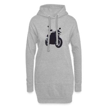 Motorradfahrer Motorradfan Motorrad Motorcross - Hoodie-Kleid - Grau meliert - Vorne
