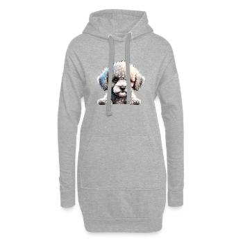 Pudel Hundehalter Pudelwelpe Hundewelpe Hundeliebe - Hoodie-Kleid - Grau meliert - Vorne