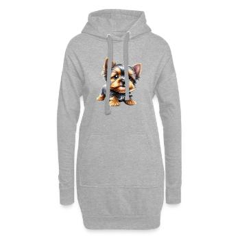 Yorkshire Terrier chiot chien propriétaire de chien - Sweat-shirt à capuche long Femme - gris chiné - Devant