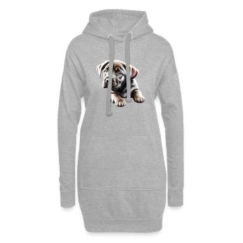 Labrador Propriétaire Labrador Retriever chiot - Sweat-shirt à capuche long Femme - gris chiné - Devant