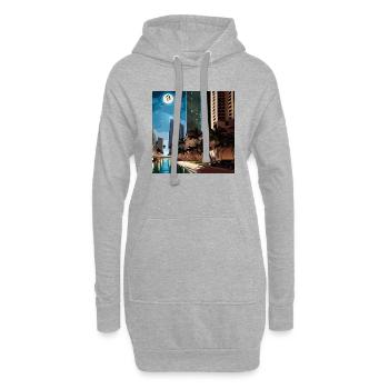 Palm trees in moonlight - Hoodie-Kleid - Grau meliert - Vorne