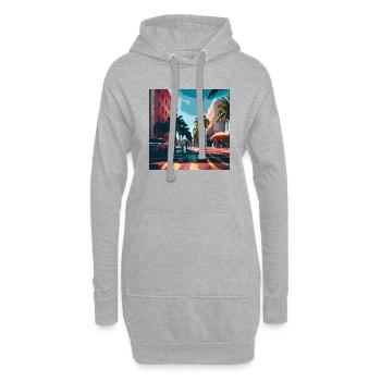 Colorfull Streets in Miami (Miami Collection) - Hoodie-Kleid - Grau meliert - Vorne