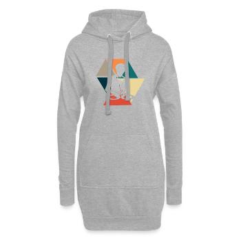 Disc jockey rétro vintage - idée cadeau Dj - Sweat-shirt à capuche long Femme - gris chiné - Devant