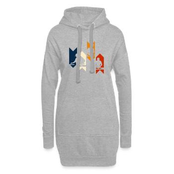 Disc jockey rétro vintage - idée cadeau Dj - Sweat-shirt à capuche long Femme - gris chiné - Devant