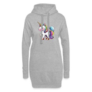 Licorne Créature Mythique Fille Licornes Créature Mythique - Sweat-shirt à capuche long Femme - gris chiné - Devant