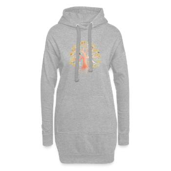 Lebensbaum Yoga Baum des Lebens Meditation - Hoodie-Kleid - Grau meliert - Vorne
