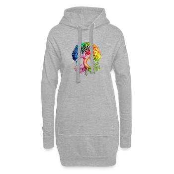 Lebensbaum Yoga Baum des Lebens Meditation - Hoodie-Kleid - Grau meliert - Vorne
