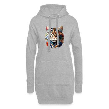 Maine Coon Chat Propriétaire Chaton Chaton Chaton Mâle - Sweat-shirt à capuche long Femme - gris chiné - Devant