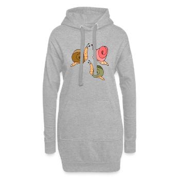 Schnecken - Hoodie-Kleid - Grau meliert - Vorne
