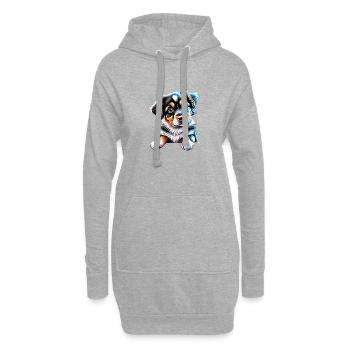 Australischer Schäferhund Hunde Hundewelpe Hund - Hoodie-Kleid - Grau meliert - Vorne