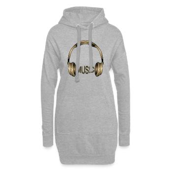 Kopfhörer - Hoodie-Kleid - Grau meliert - Vorne