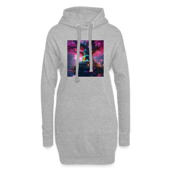 Buddha - Hoodie-Kleid - Grau meliert - Vorne
