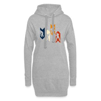 Vintage Retro Cricket - Grille Geschenkidee - Hoodie-Kleid - Grau meliert - Vorne