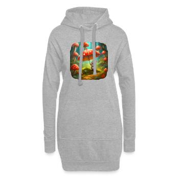 Maus mit Regenschirm - Hoodie-Kleid - Grau meliert - Vorne