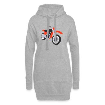 Moto Fan Moto Motard Motard Motard Motocross - Sweat-shirt à capuche long Femme - gris chiné - Devant