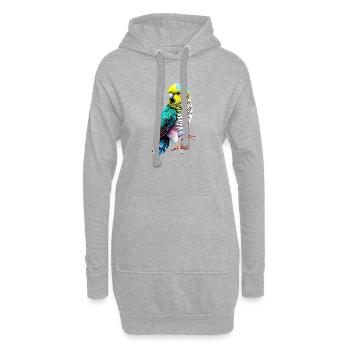Perruche Oiseau Calopsitte Propriétaire d’oiseau - Sweat-shirt à capuche long Femme - gris chiné - Devant